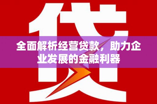 青川全面解析经营贷款，助力企业发展的金融利器