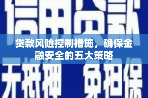 青川贷款风险控制措施，确保金融安全的五大策略