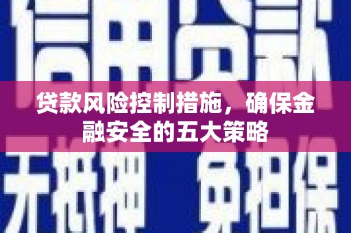 青川贷款风险控制措施，确保金融安全的五大策略