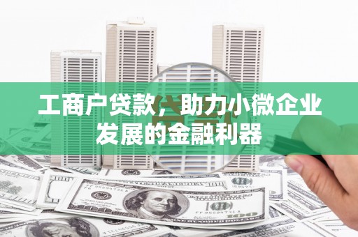 青川工商户贷款，助力小微企业发展的金融利器