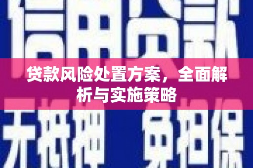 青川贷款风险处置方案，全面解析与实施策略
